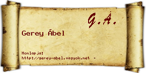 Gerey Ábel névjegykártya