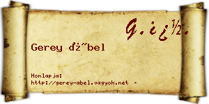 Gerey Ábel névjegykártya